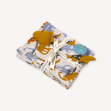 Dino Jacquard Knit Baby Organic Cotton Blanket & Lovey Gift Set
