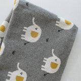 Ultra Soft Natural Jacquard Knit Elephant Baby Blanket & Lovey Gift Set