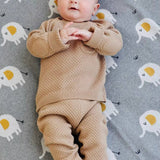 Ultra Soft Natural Jacquard Knit Elephant Baby Blanket & Lovey Gift Set