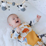 Dino Kangaroo Organic Cotton Jacquard Baby Jumpsuit