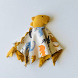 Dino Jacquard Knit Baby Organic Cotton Blanket & Lovey Gift Set