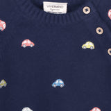 Organic Cotton Mini Beetle Cars Embroidered Sweater