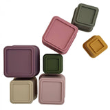 Soft Silicone Square Stacking Toy Cups