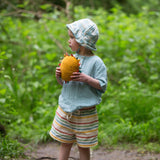 Adjustable Drawstring Baby and Kids Beach Seersucker Striped Shorts