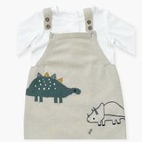 Baby Dino Jacquard Knit Overall Set