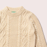 Organic Oatmeal Aran Jumper