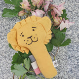 Organic Cotton Muslin Ochre Lion Rattle