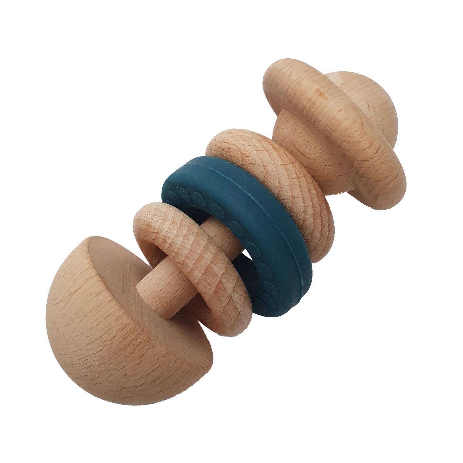 Wood and Silicone Baby Rattle