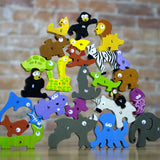 All-in-One Natural Wooden Animal Parade A to Z Puzzle & Playset