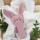 Organic Cotton Muslin Rabbit Rattle