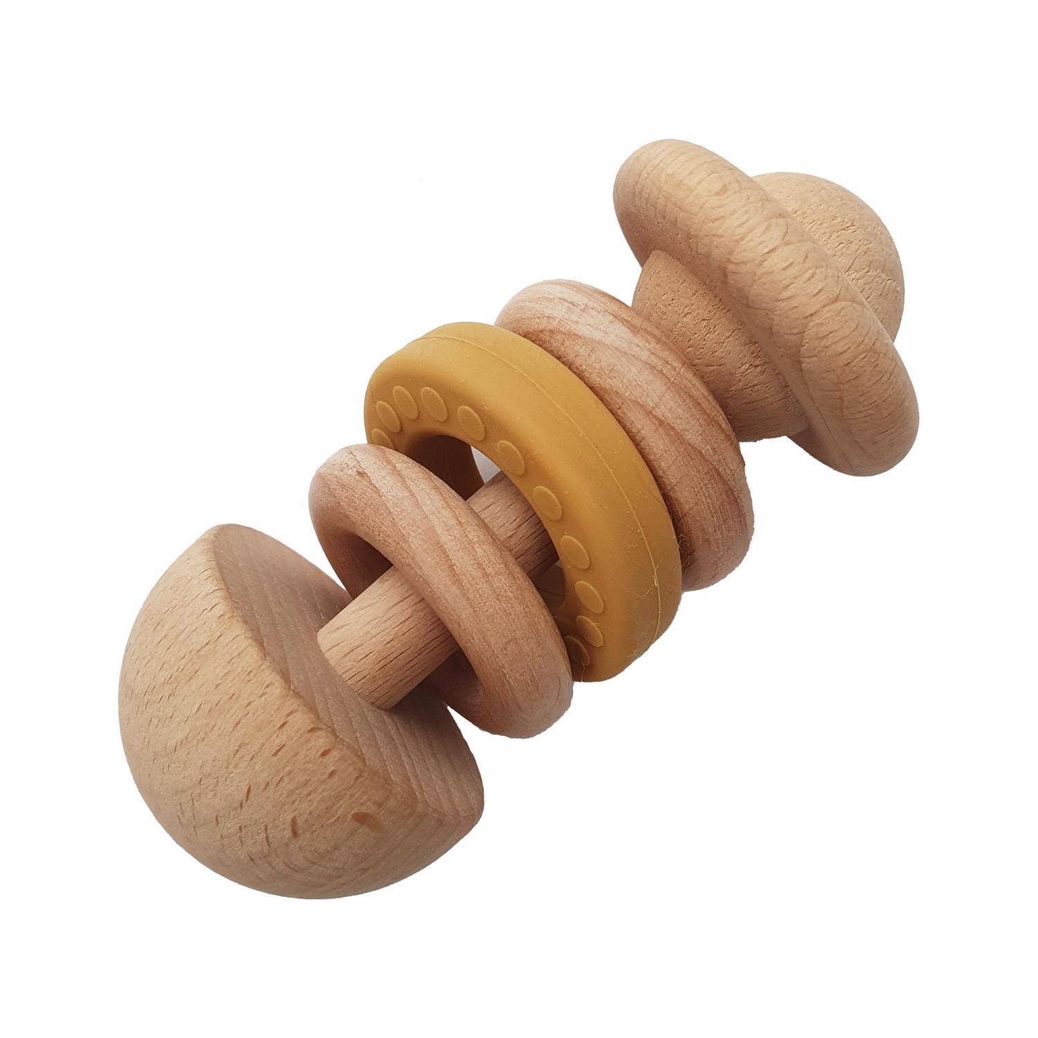 Wood and Silicone Baby Rattle