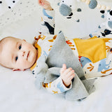 Dino Kangaroo Organic Cotton Jacquard Baby Jumpsuit