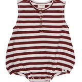 Organic Cotton Brick Stripe Bubble Romper