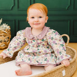 Organic Floral Embroidered Collar Baby Dress & Bloomer Set