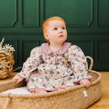Organic Floral Embroidered Collar Baby Dress & Bloomer Set