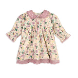 Organic Floral Embroidered Collar Baby Dress & Bloomer Set