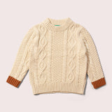 Organic Oatmeal Aran Jumper