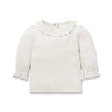 Ivory Organic Pointelle Long Sleeve Top