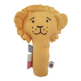 Organic Cotton Muslin Ochre Lion Rattle