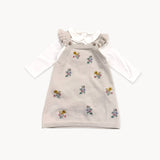 Floral Embroidered Organic Baby Knit Dress Set
