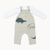 Baby Dino Jacquard Knit Overall Set