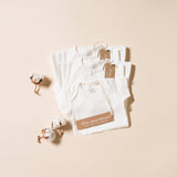 Undyed Organic Cotton Short Sleeve Baby Bodysuit - Pack of 3