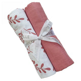 Floral Print Organic Muslin Blanket - 2 Pack