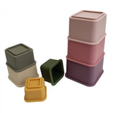 Soft Silicone Square Stacking Toy Cups