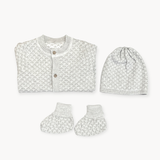 Lux Organic Cotton Jacquard Knit Baby Gift Set