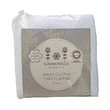 Organic White Cotton Baby Wash Cloths - 10 Pack